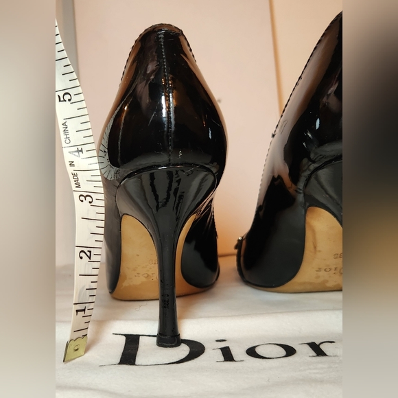 Christian Dior black patent leather high heel stilettos size 38 Womans Shoe - Picture 6 of 7